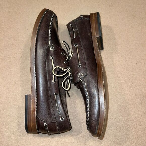 Thursday Boot Co. Handsewn Loafer Men 12.5 Hickory Leather Boat Moccasin Slip on main image 4